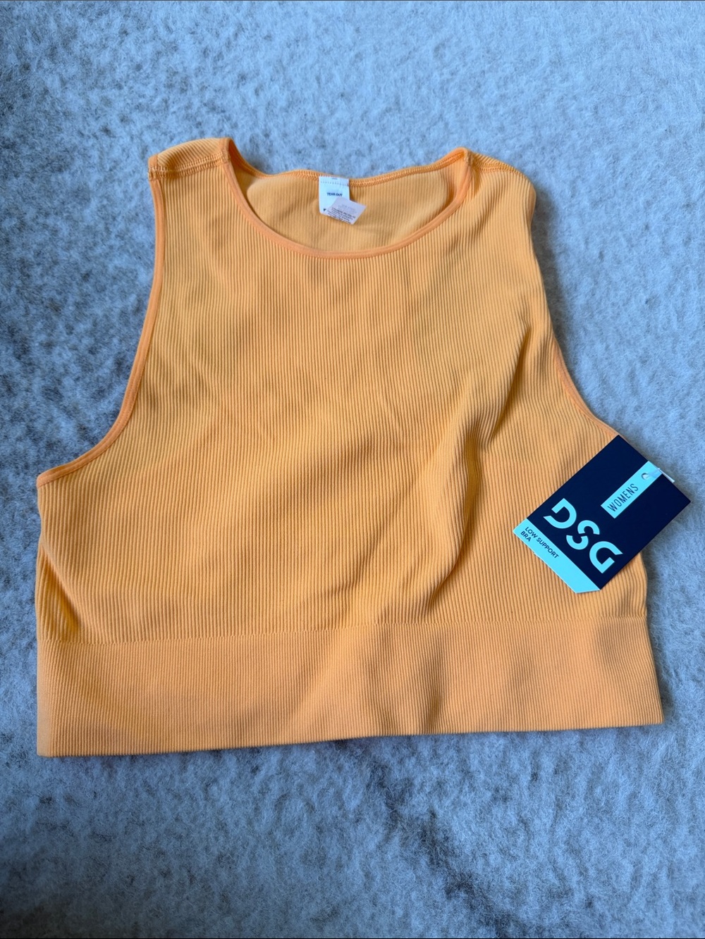 DSG Ribbed Crop Tank Top in light Tangerine 🍊